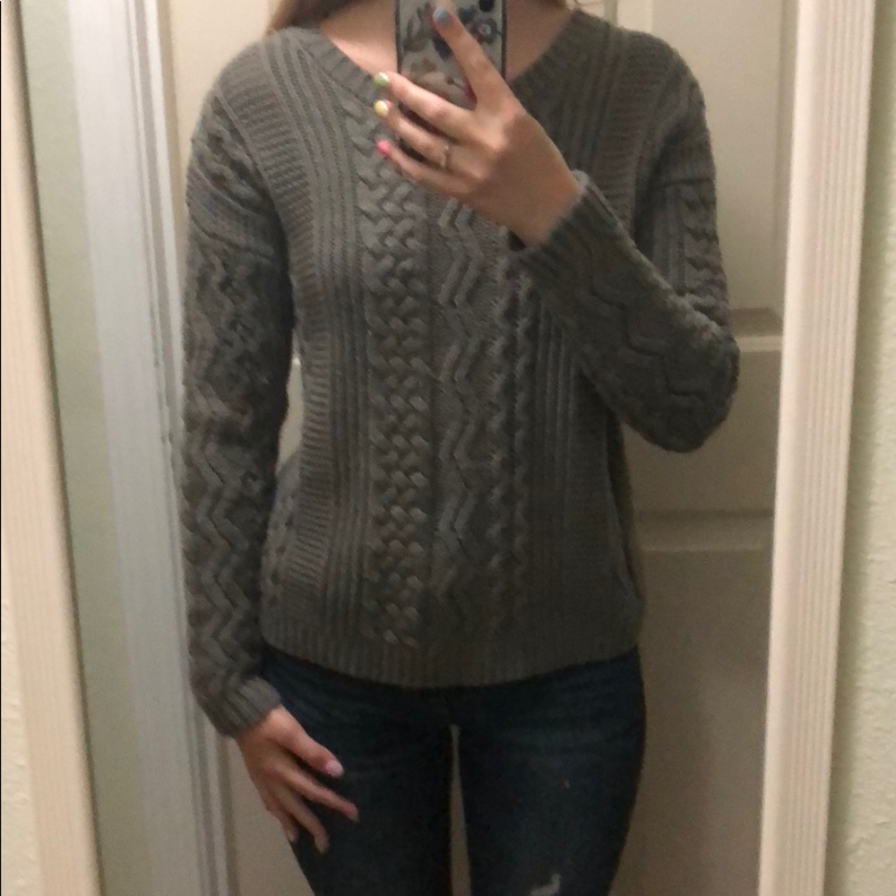 Grey knitted sweater